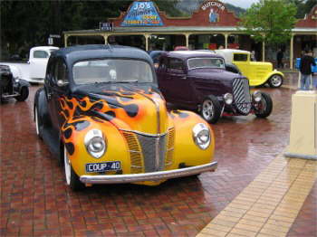 This '40 Coupe was nicely finished with a colorful Flame job.