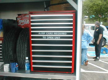 Fridge made to look like tool box, I think this was Vern's idea, he's usually workin' on a cold one, know what I mean, Vern!