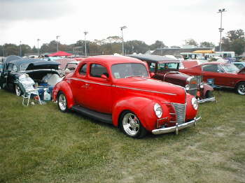 JR Spurlock cruised over from Oxford, OH., in his slick '40 Ford Coupe.
