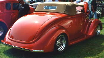 Copper '37 ragtop's rear view!