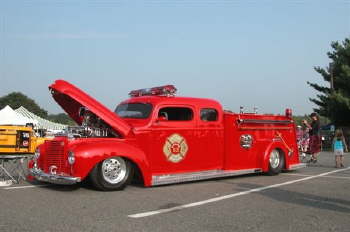 Fire engine was an antique & so beautiful.