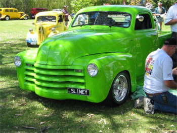 Al Pankhurst's '48 Pickup always looks good & it's pretty hard to hide with a color like that!!