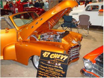 The '47 Chevy Convertible beat the Red Mucci Roadster by a few votes, which was done by the people viewing the show!