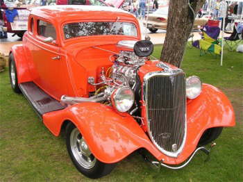 Donut Gang member Larry Hot Rod Johnson showed off his newly completed blown '34