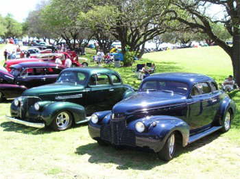 The Bigley brothers from Manor Texas brought this pair of Chevy Coupes