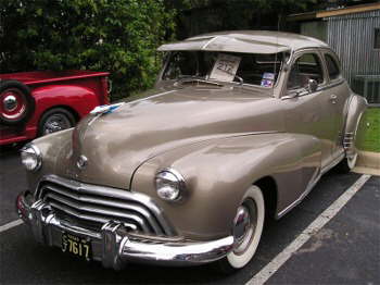 A restored classic '49 Oldsmobile coupe