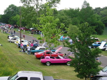 A partial view of the Blanco, Texas car show