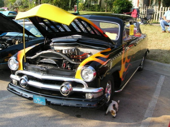 Brian Craven and his dog showed up in a fine '51 Ford