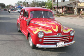  Larry Deweese brought his small block Chevy powered 47 Ford from Torrance, CA.