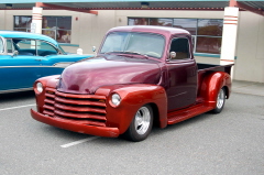 Maroon and copper Chevy pickup