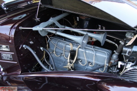 This very well done ’39 Chevy Deluxe 4 door belongs to Hector Ortiz of Stanton, CA.  Check out the engine compartment.