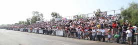 "This has been our largest-attended Reunion ever. said Tony Thacker, Executive Director of the Wally Parks NHRA Motorsports Museum.  This is a quarter mile of spectators! Thats not showing the other side of the track!