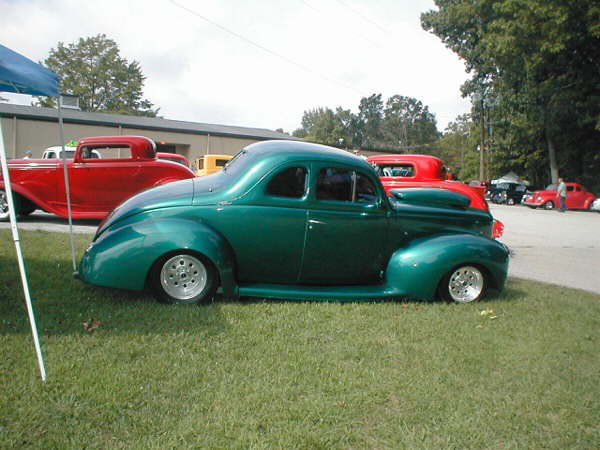 Ernie and Bea Roberts drove their super '40 Ford Coupe from Jackson, KY.