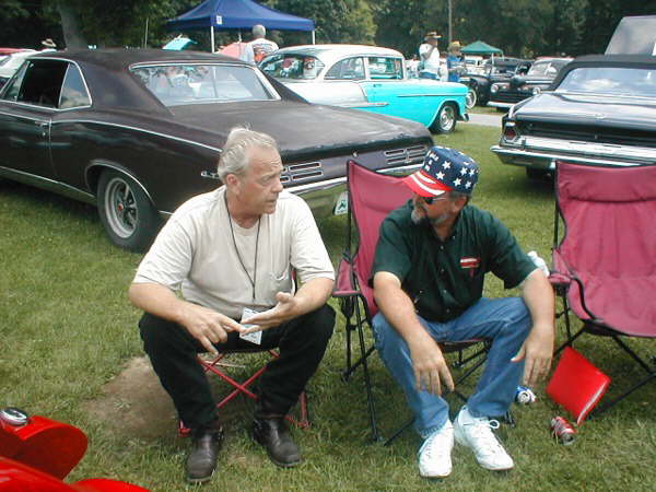 Jack getting a crash course in drag racing from Jimmy.