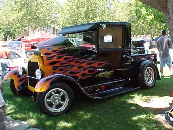 The hot rod truck found a real shady place.  Trying to cool down I guess.  This truck was the GoodGuys Gazatte Pick at the last Get-Together in March.