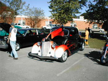 Doug Owens drove his flamed coupe over from London, Ky