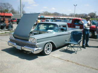 This 59 Ranchero was Kool with the Caddy Engine and light grey primer