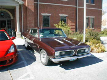 John and Karla Kinney brought their slick 68 Cuda in from Oregon