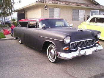 Sal's '55 is not only chopped, but the rear window posts have been removed1