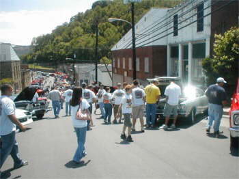 A view of the Cars and Spectators