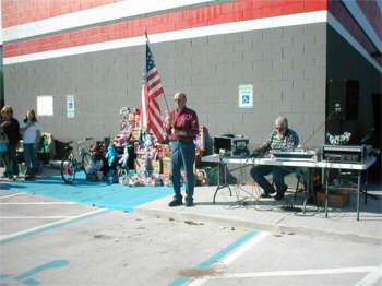 Bobby Dyer presenting Old Glory for the National Anthem