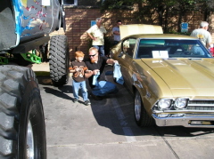 21  Billy Bristo and son check out Jim Greene's Chevelle   Jim is Too Low's partner in business