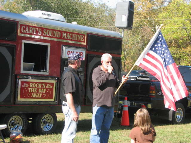 Jack Roberts and Gary England preparing for the National Anthem