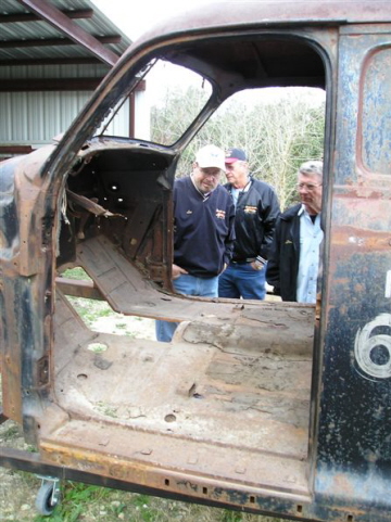 The guys don't seem too sure about Bobby's next project, a '46 Chevy sedan delivery