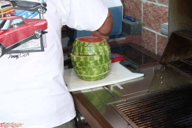 For dessert, Chef LD barbequed some watermelon!!