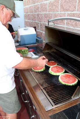 For dessert, Chef LD barbequed some watermelon!!