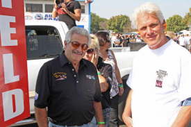 NHRA Top Fuel Dragster driver Chris Karamesines with NHRA Top Fuel Funny Car driver Jim Head.