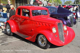 A very rare, all steel, small block Chevy powered, �36 Willys. The proud owner is Bob Sharp of Monrovia, CA.