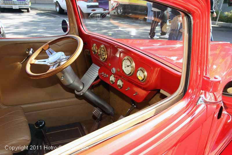 A very rare, all steel, small block Chevy powered, 36 Willys. The proud owner is Bob Sharp of Monrovia, CA.