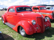 Hot Rod Nationals, red coupe.  Photograph courtesy of Evelyn Roth, owner of photo unknown.