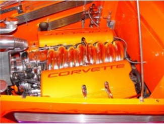 Larry&apos;s 35 Chevy engine