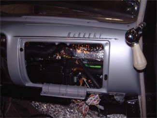 Glove box liner out for mock up of new liner and to fit radio.