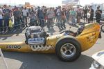 Funny Cars weren’t the only ones making noise. This restored AA/FD “Magicar” cackles  for the crowd.