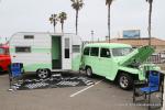 The Pier Plaza was also the temporary home for this ’65 Roadrunner trailer being  	towed by Stan Fuller’s ’52 Willys wagon.