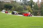 After driving around the lake, the cars are shown their place in the exhibit area.