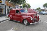 This unique, custom looks like it could be a ’40 Plymouth  	Sedan Delivery with small block Chevy power? The owner is listed as Jim Kelly?