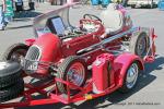 Ken & Deb Dubs of Elfin Forest, CA. started with a perfect Nick Alexander ’46 Ford Woodie, added a 5.0 Ford Coyote, then attached a period correct trailer to tow a ’47 Kurtis Kraft midget, and they won the “Good Wood Pick.” Awesome!